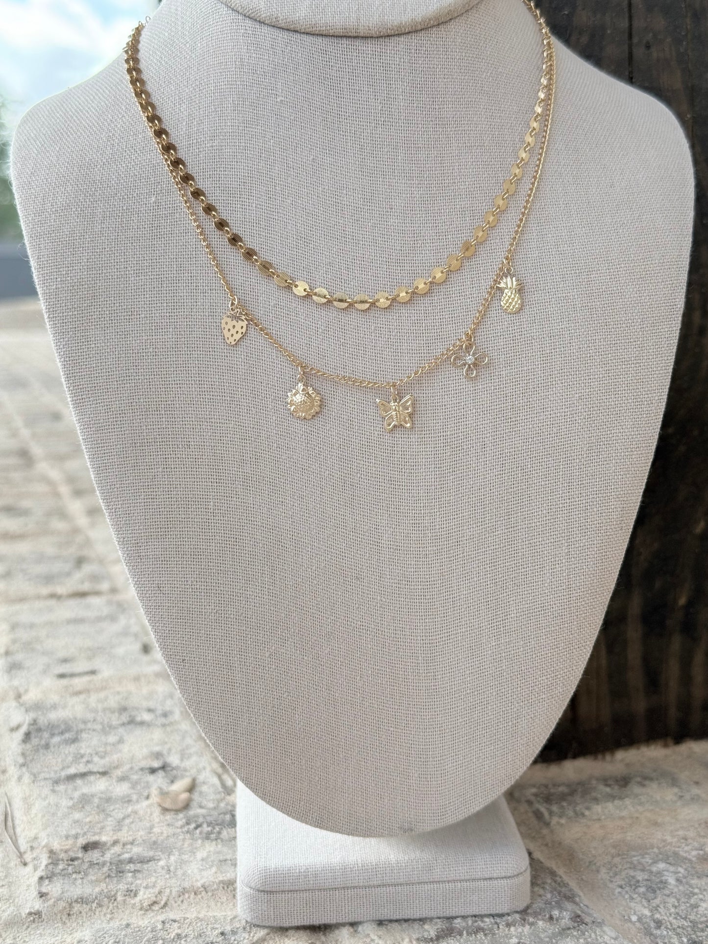 Tiny Treasures Charm Base Necklace-14k GF