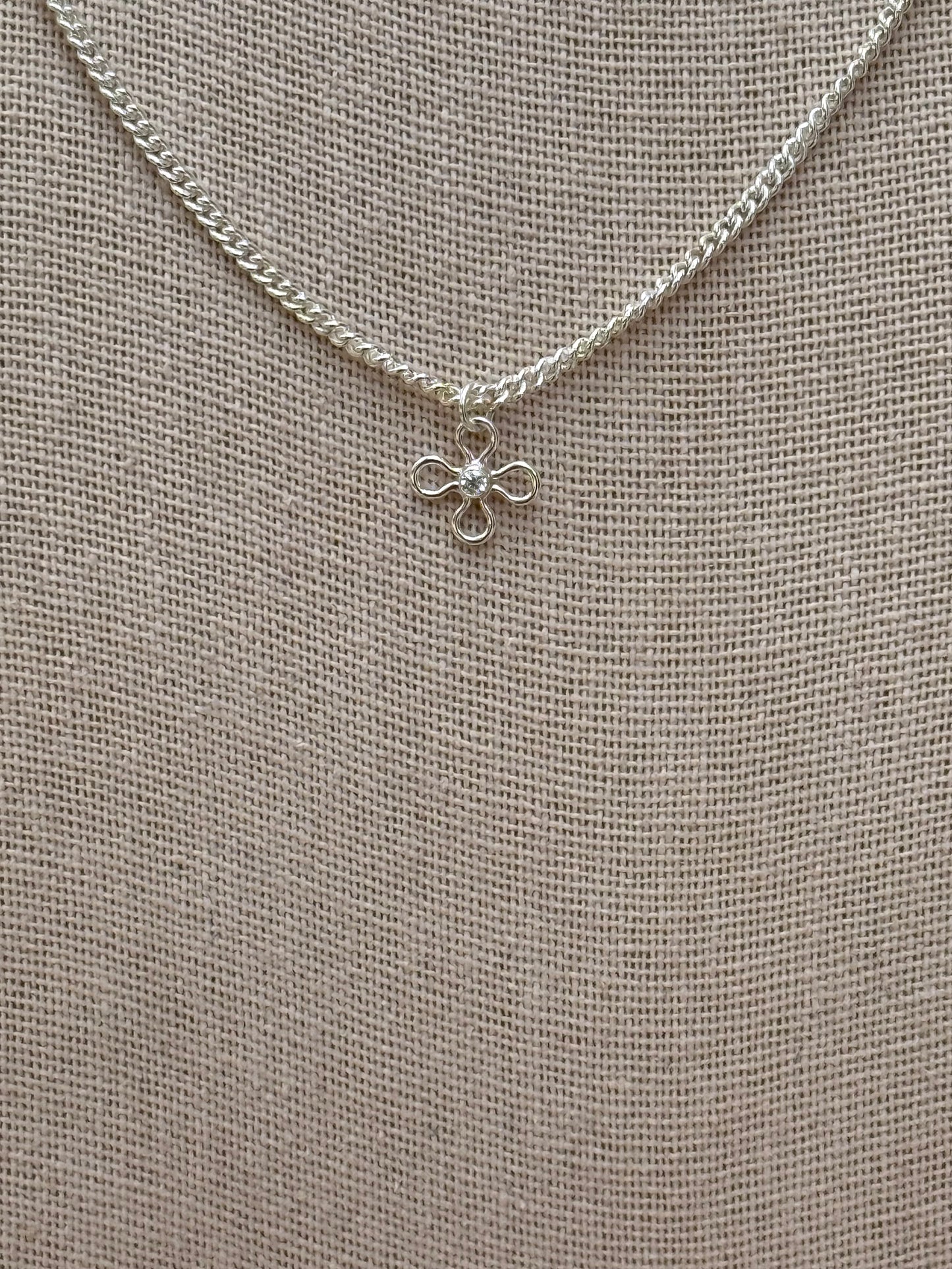Bloom and Sparkle Charm Base Necklace - .925 sterling silver