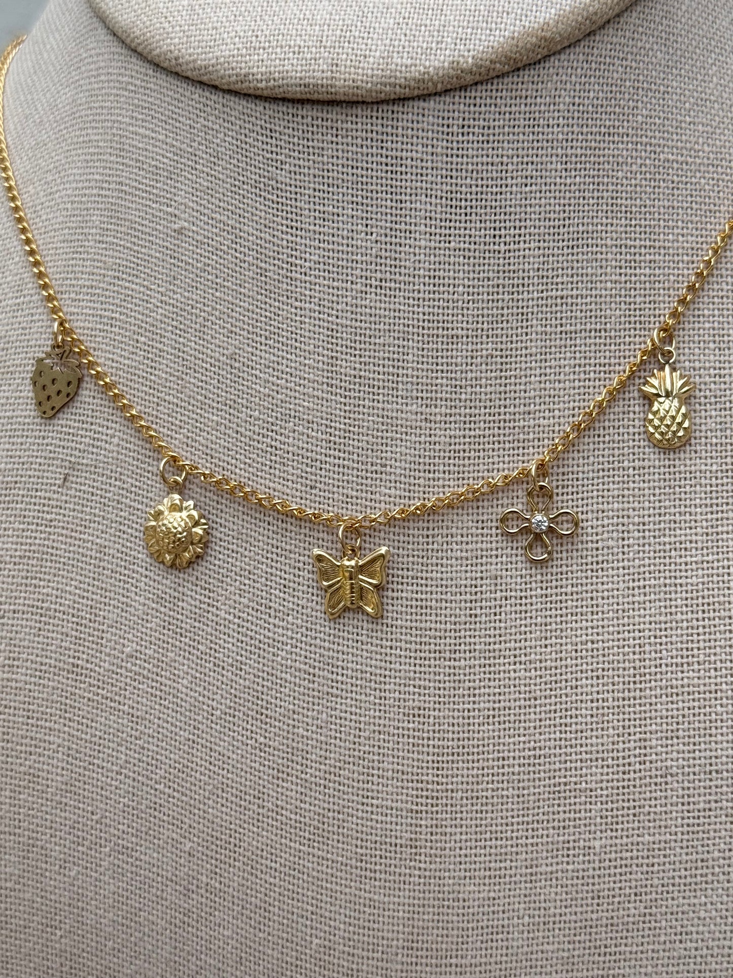 Tiny Treasures Charm Base Necklace-14k GF