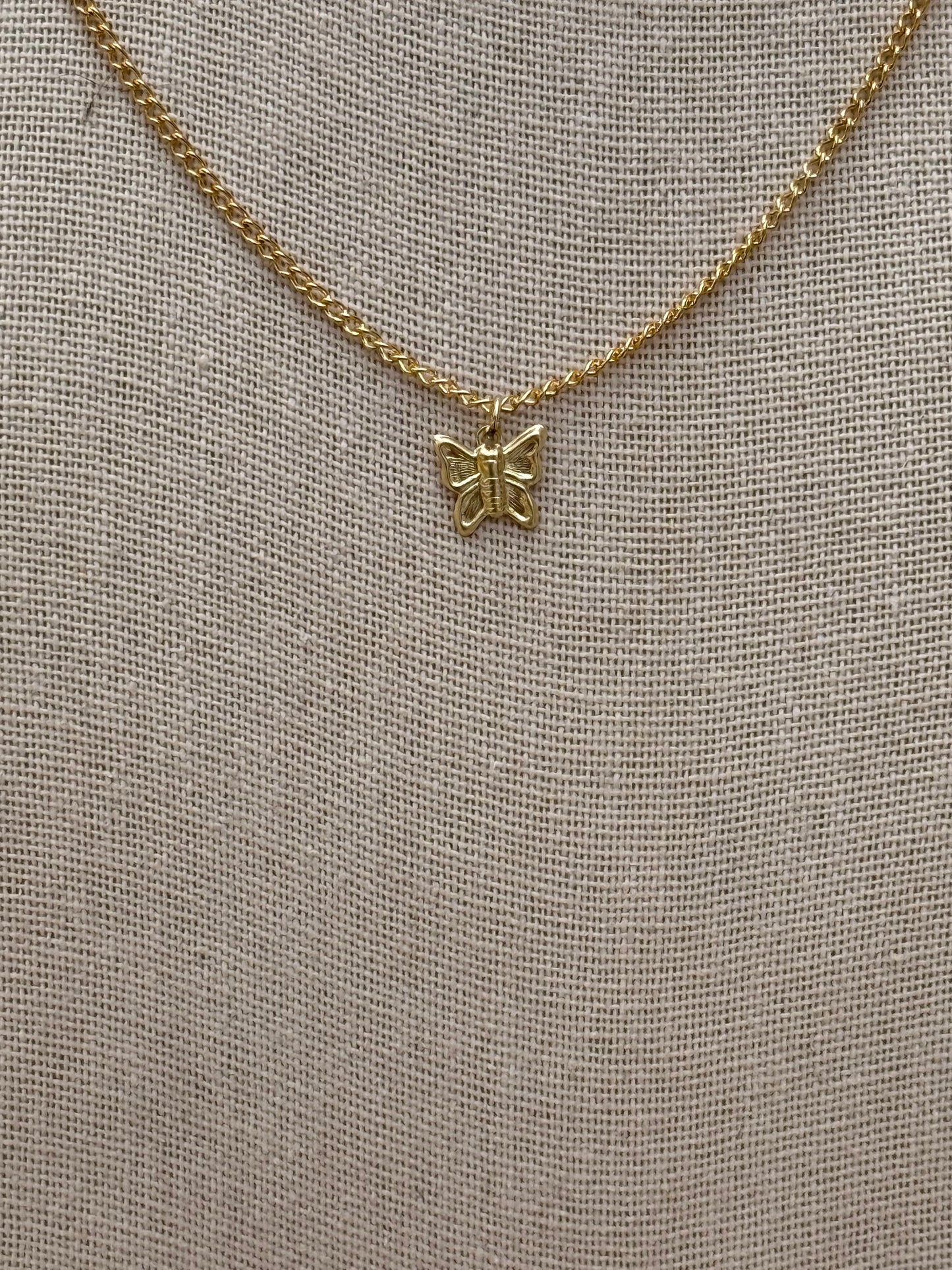 Butterfly Kisses Charm Base Necklace-14k GF