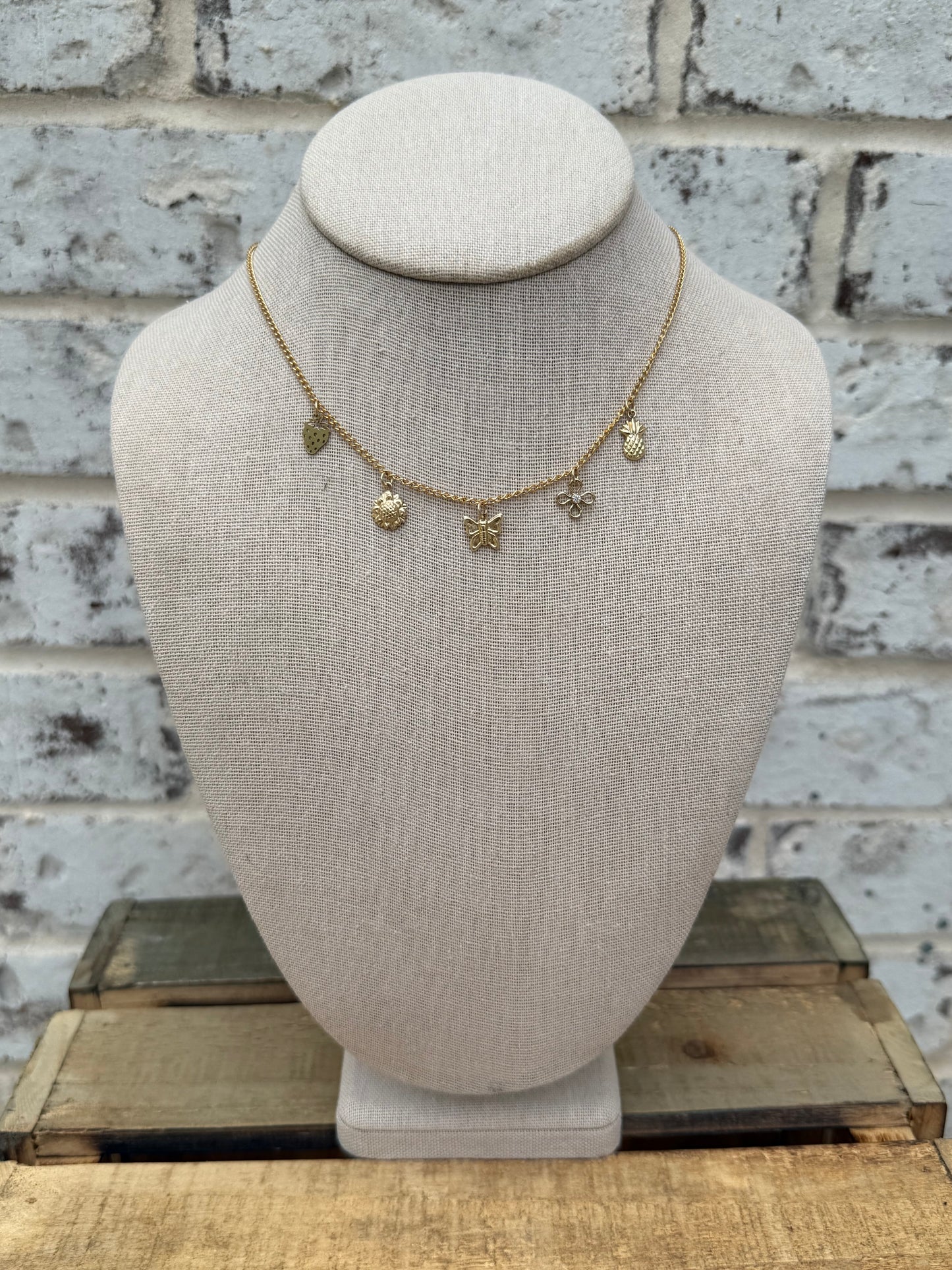 Tiny Treasures Charm Base Necklace-14k GF