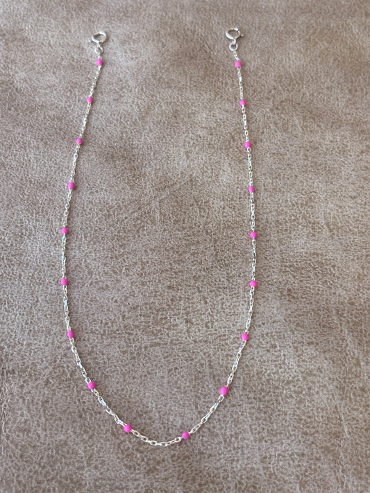 Peony Pink Layering Chain Sterling Silver (base chain not included)