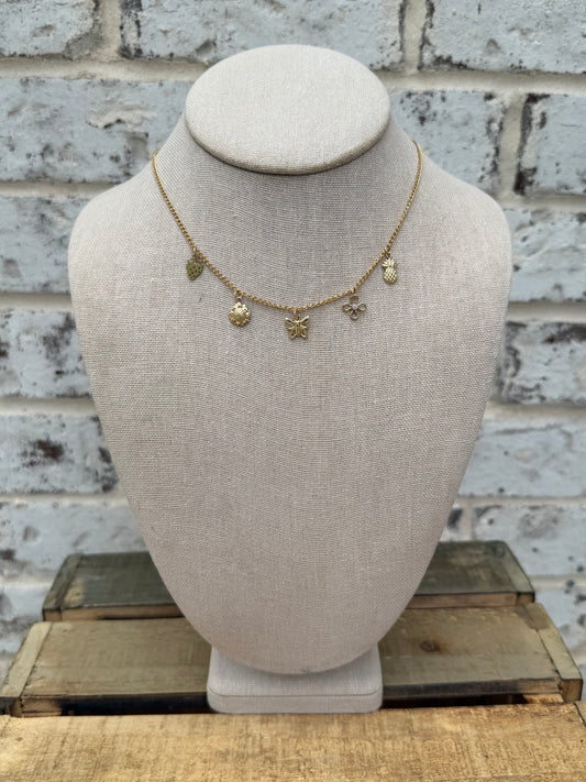Tiny Treasures Charm Base Necklace-14k GF