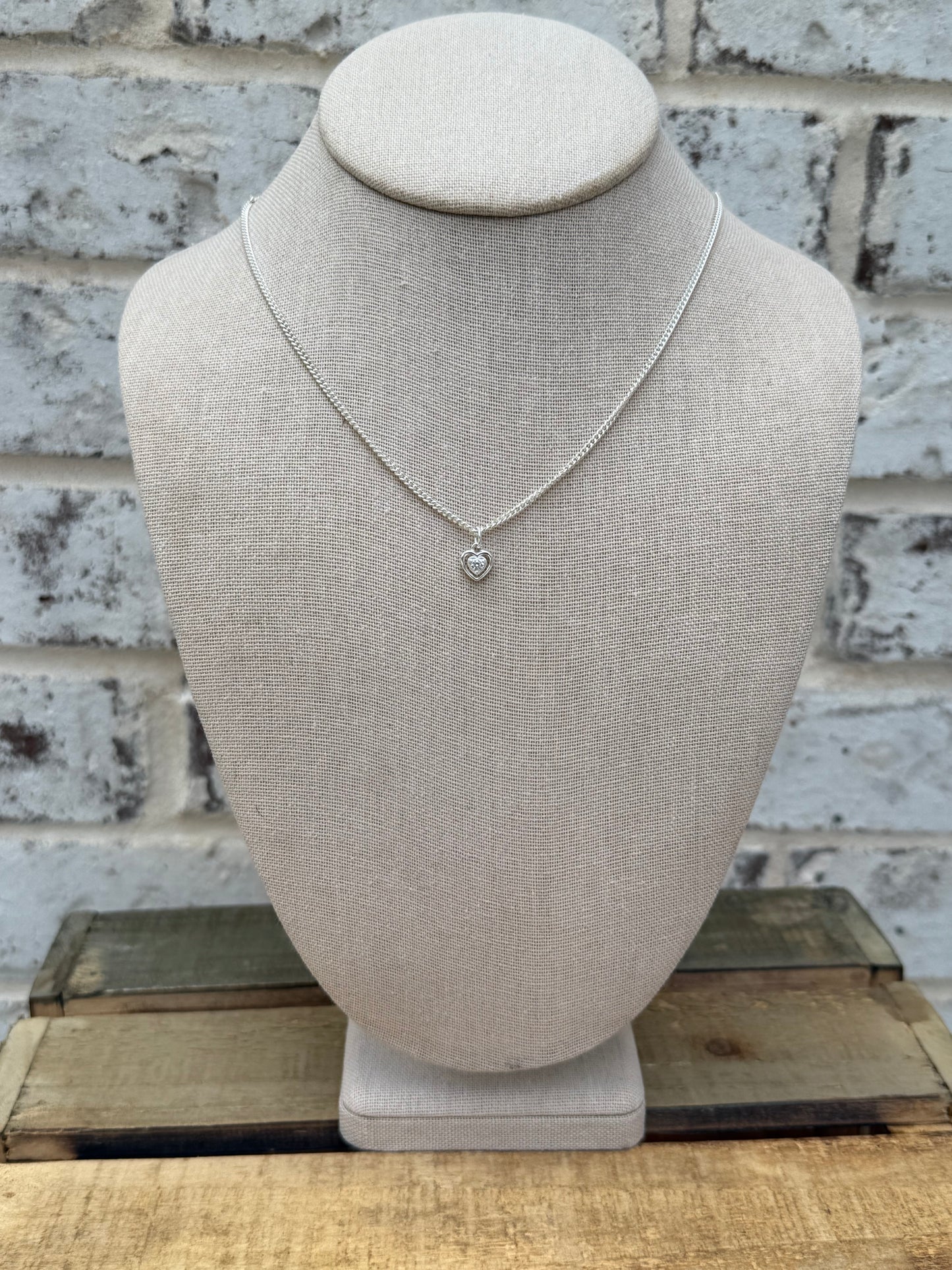 Faithful Heart Charm Base Necklace - .925 sterling silver