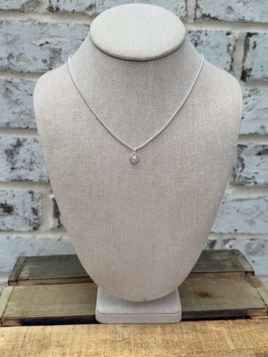 Faithful Heart Charm Base Necklace - .925 sterling silver