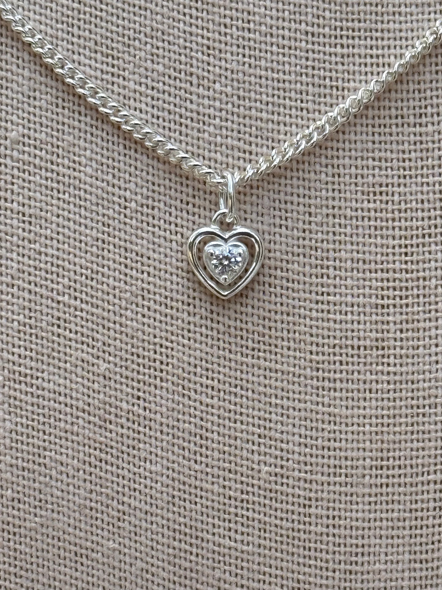 Faithful Heart Charm Base Necklace - .925 sterling silver